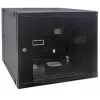Intellinet 19-calowa szafa sieciowa - naścienna (dwusekcyjna z odchylanym zawiasem), 9U, głębokość 450 mm, czarna, płaska paczka, maks. 30 kg, odchylana umożliwiająca dostęp do tyłu szafy po zamontowaniu na ścianie, rack, użyteczna głębokość 235 mm, elementy do montażu na ścianie nie są dołączone