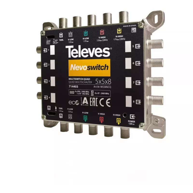 Multiswitch satelitarny Televes 714403 5 wejść 13 wyjść