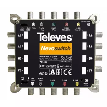 Multiswitch satelitarny Televes 714403 5 wejść 13 wyjść