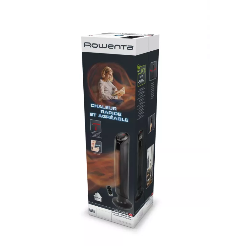 Rowenta Intense Comfort Hot SO9420 Wewnętrzny czarny grzejnik elektryczny wentylatorowy 2400 W