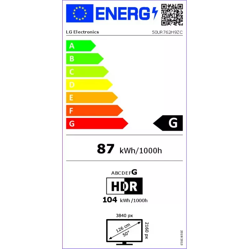 LG 50UR762H9ZC 127 cm (50 cali) 4K Ultra HD Smart TV Wi-Fi Niebieski 400 cd/m²