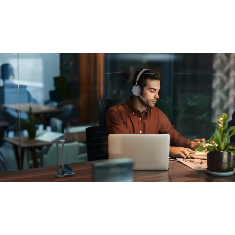 Yealink BH72 Lite Teams Zestaw słuchawkowy Bezprzewodowy Nagłowny Biuro/Call center USB Type-A Bluetooth Jasnoszary