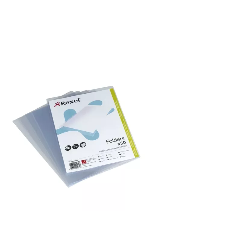 Rexel Crystal Clear A4 L Folder (50), 210 x 297 mm (A4), Transparent, Polipropylen (PP), 221 mm, 310 mm, 13 mm