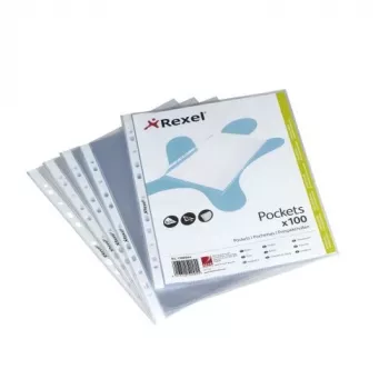 Rexel Premium A5 Top Opening Pockets Clear (100), Transparent, 175 mm, 225 mm, 25 mm