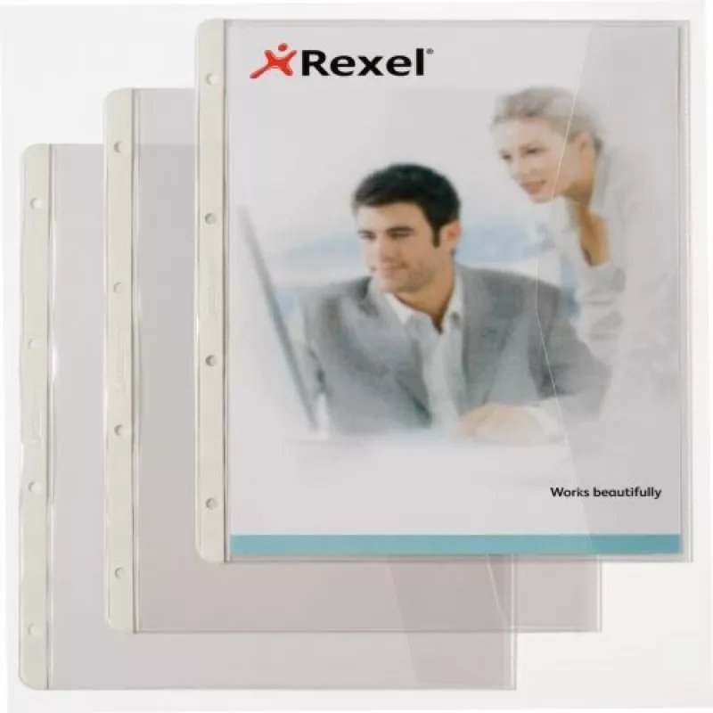Rexel Document wallet with folding f, 220 x 300 mm, Transparent, 0.13 mm, 250 mm, 328 mm, 4 mm