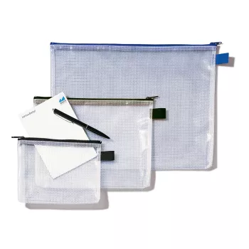 Rexel Mesh Bag z czarnym zamkiem A5, PVC, 31 g, Czarny, Przezroczysty