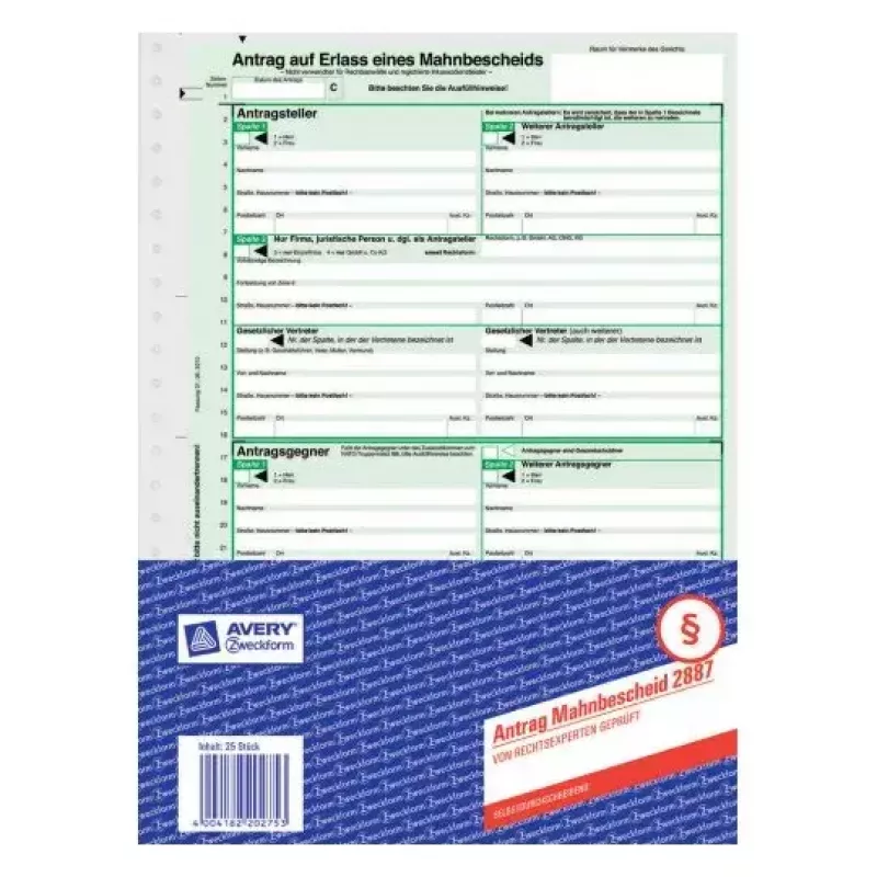 Papier rejestracyjny Avery 2887
