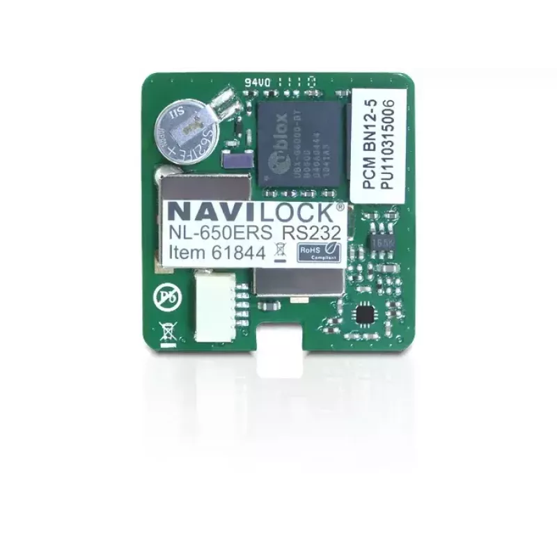 Moduł odbiornika GPS Navilock NL-650ERS — Interfejs szeregowy, 50 kanałów, czułość -160 dBmW, 5 V, 30×30×7.9 mm