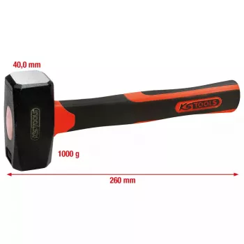 Młot kowalski KS Tools 142.5101 Głowica stalowa Rękojeść z włókna szklanego 26 cm 1,13 kg