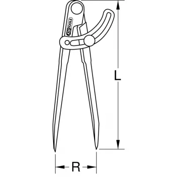 Cyrkiel KS Tools 300.0416 stalowy 200 mm długość 150 mm