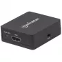 Rozdzielacz HDMI Manhattan 2-portowy, 1080p, czarny, wyświetla sygnał z 1 źródła HDMI na 2 wyświetlaczach HD (ten sam obraz na obu), zasilany przez USB-A (kabel w zestawie, 0,7 m), trzyletnia gwarancja