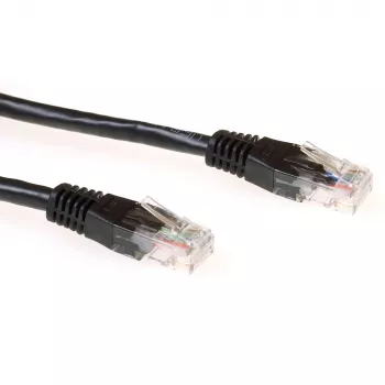 ACT czarny kabel krosowy U/UTP CAT6 o długości 0,25 metra ze złączami RJ45