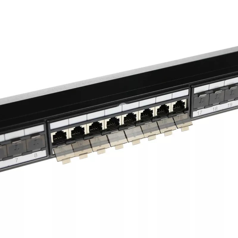 ACT Patchpanel 24-ports Shielded CAT6A with cover CAT6A