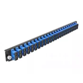Panel czołowy Splice Box DeLOCK 19 cali 24 porty SC Duplex niebieski