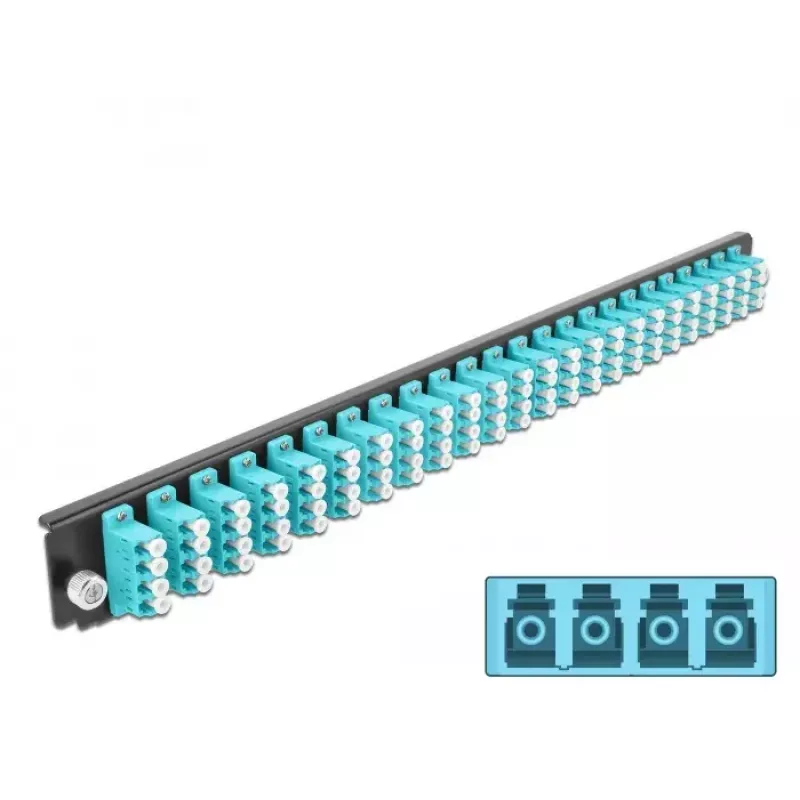 Panel przedni skrzynki spawów DeLOCK 19 cali 24 porty LC Quad aqua