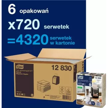 Serwetki papierowe Tork 720 Xpressnap Fit 12830 białe 1-warstwowe