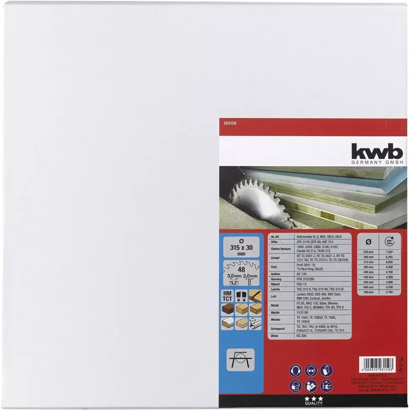 Tarcza do piły tarczowej KWB 593159 31,5 cm 1 szt.
