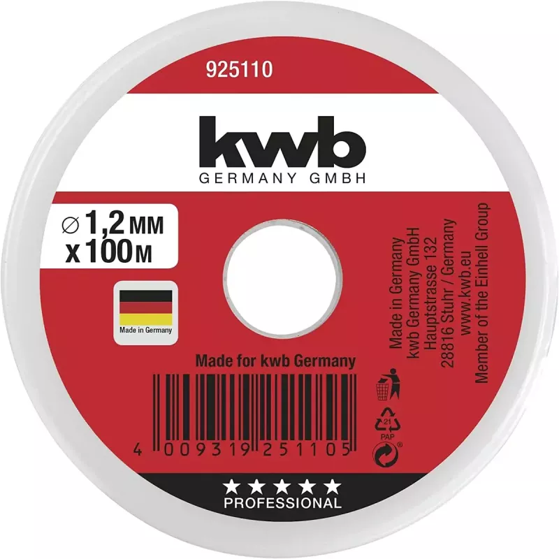 Lina sznurkowa KWB 925110 100 m Nylon Zielona 1,2 mm