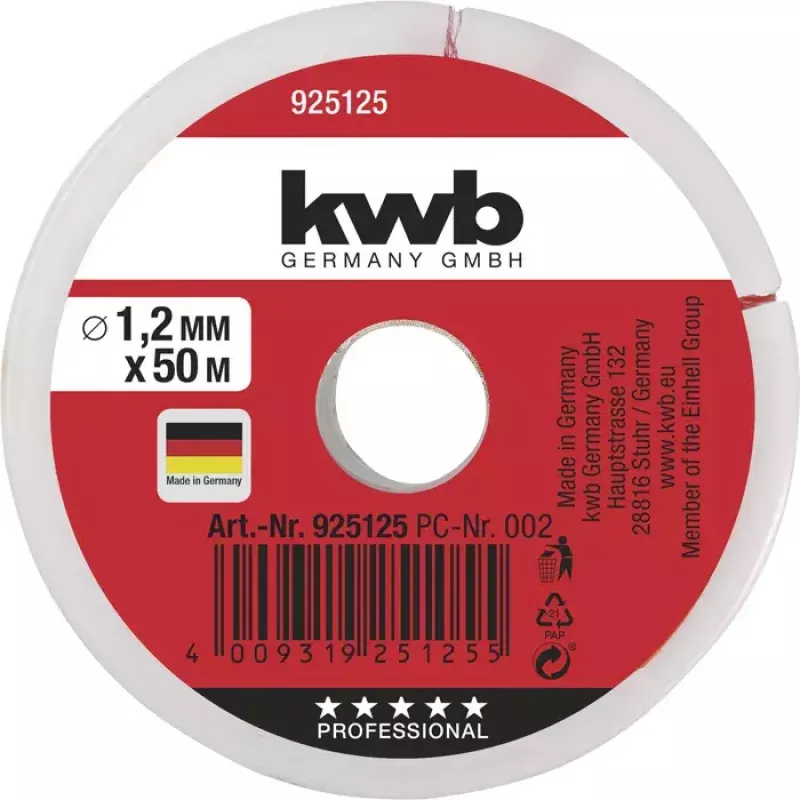 Lina KWB 925125 50 m Nylon Czerwona 1,2 mm