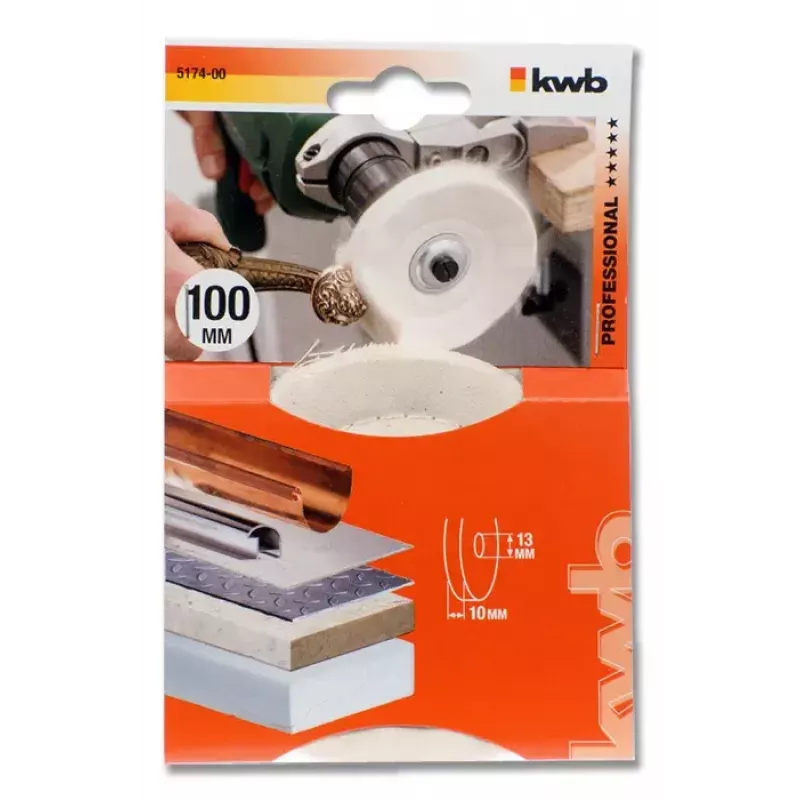 Tarcza polerska KWB 517400 10 cm średnica robocza 1,3 cm średnica trzpienia