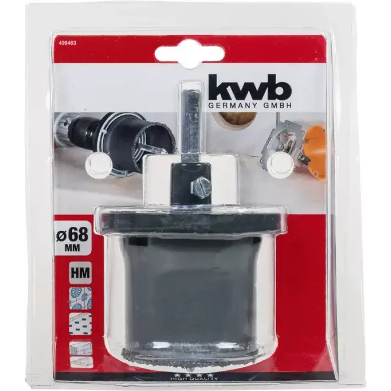 Otwornica KWB 499463 Pojedyncza 6,8 cm do ceramiki betonu tworzyw sztucznych