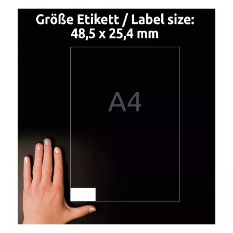 Samoprzylepne etykiety do drukarki Avery LR3657-10 Białe 2,54x4,85 cm 400 szt.