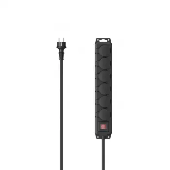 Hama 00223065 przedłużacz zasilający 2 m 6 gniazd AC Zewnętrzny Czarny