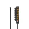 Hama 00223065 przedłużacz zasilający 2 m 6 gniazd AC Zewnętrzny Czarny