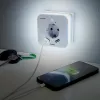 Hama 00223498 Lampa nocna LED z gniazdem, 2 wyjściami USB, czujnikiem ruchu i światła