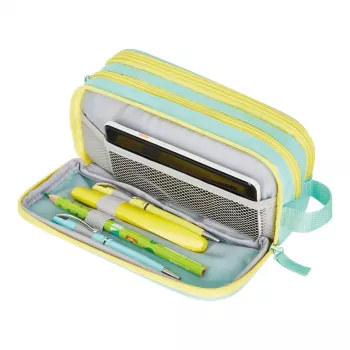 Piórnik Herlitz Neon Soft Polyester Miętowy Żółty 235x110x75mm