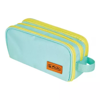 Piórnik Herlitz Neon Soft Polyester Miętowy Żółty 235x110x75mm