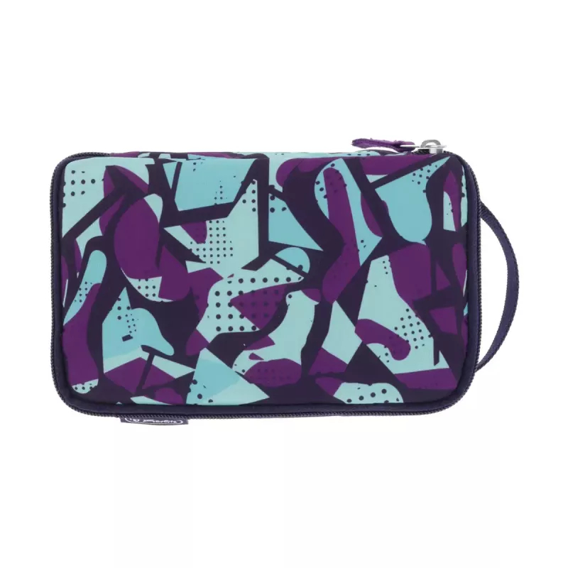 Piórnik Herlitz 2 Go CamoPurple Poliester Niebieski Fioletowy 210x130x60mm