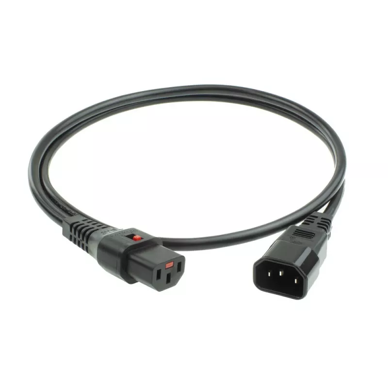 ACT Powercord C13 IEC Lock - C14 czarny 2 m, PC1021, 5 szt.