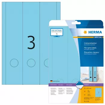 Etykiety do akt HERMA A4 61x297 mm niebieski papier matowy nieprzezroczysty 60 szt.