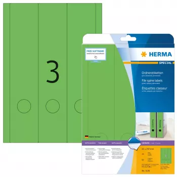 File labels HERMA A4 61x297 mm zielony paper matt opaque 60 pcs