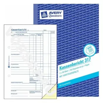 Książka administracyjna Avery 317 niebiesko-biała