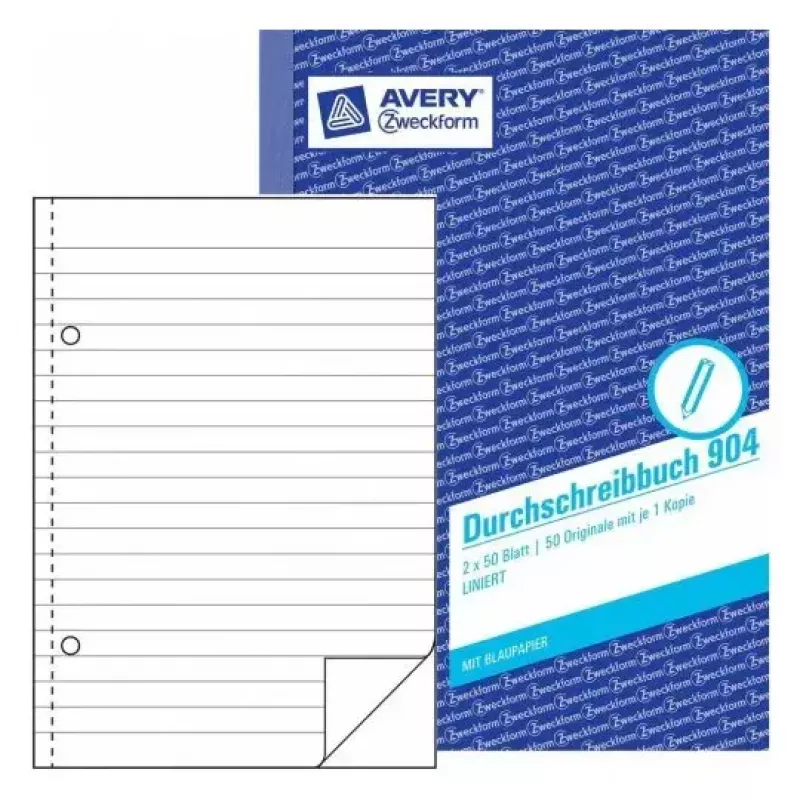 Notatnik A5 Avery 904 50 kartek niebiesko-biały