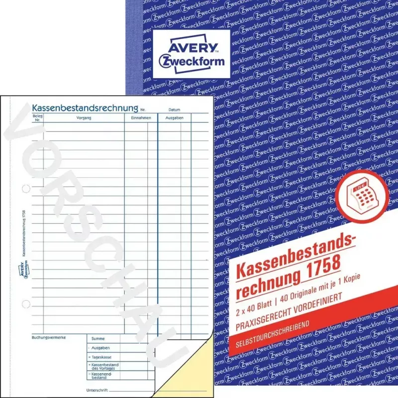 Książka formularzy księgowych A5 Avery 1758