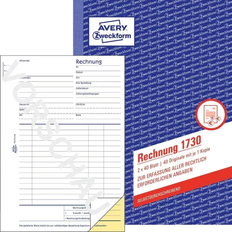 Książka formularzy księgowych AVERY 1730-5 A5 40 stron