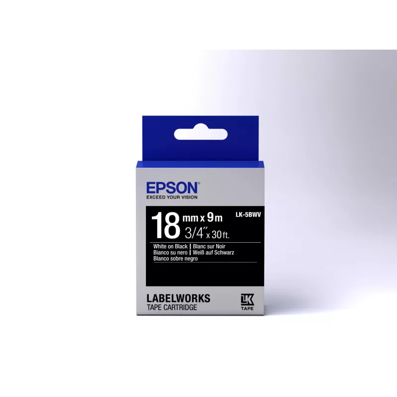 Kaseta z etykietami Epson Vivid LK-5BWV biała/czarna 18 mm (9 m)