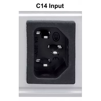 Intellinet 19-calowy 1U rackmount PDU przeciw wypadaniu 8 wyjść C13 z odłączanym kablem zasilającym i wejściem C20 z tyłu
