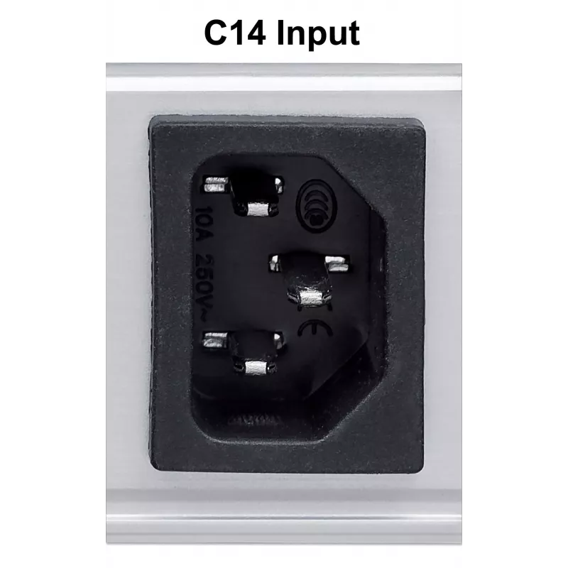 Intellinet 19-calowy 1U rackmount PDU przeciw wypadaniu 8 wyjść C13 z odłączanym kablem zasilającym i wejściem C20 z tyłu