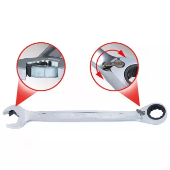 Klucz płasko-oczkowy KS Tools 503.5924 24 mm stal chromowo-wanadowa przesunięcie 15°
