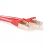Czerwony patchcord ACT LSZH SFTP CAT6A o długości 20 metrów, bezzaczepowy, ze złączami RJ45