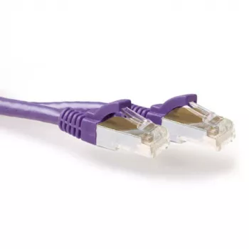Kabel krosowy ACT fioletowy 3 m LSZH SFTP CAT6A z bezproblemowymi złączami RJ45