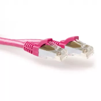 ACT Różowy 2-metrowy kabel krosowy LSZH SFTP CAT6A bez zaczepów ze złączami RJ45
