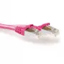 ACT różowy 30 metrów kabel krosowy LSZH SFTP CAT6A z zabezpieczeniem zatrzasku, ze złączami RJ45