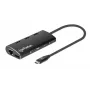 Manhattan Stacja dokująca/Hub USB-C z czytnikiem kart, porty (x6): Ethernet, HDMI, USB-A (x3) i USB-C, z zasilaniem Power Delivery (100 W) do portu USB-C (uwaga: wymagana dodatkowa ładowarka sieciowa USB-C i kabel USB-C), uniwersalna, do wszystkich urządzeń, aluminium, odpowiednik DKT30CSDHPD3