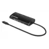 Manhattan Stacja dokująca/Hub USB-C z czytnikiem kart, porty (x6): Ethernet, HDMI, USB-A (x3) i USB-C, z zasilaniem Power Delivery (100 W) do portu USB-C (uwaga: wymagana dodatkowa ładowarka sieciowa USB-C i kabel USB-C), uniwersalna, do wszystkich urządzeń, aluminium, odpowiednik DKT30CSDHPD3