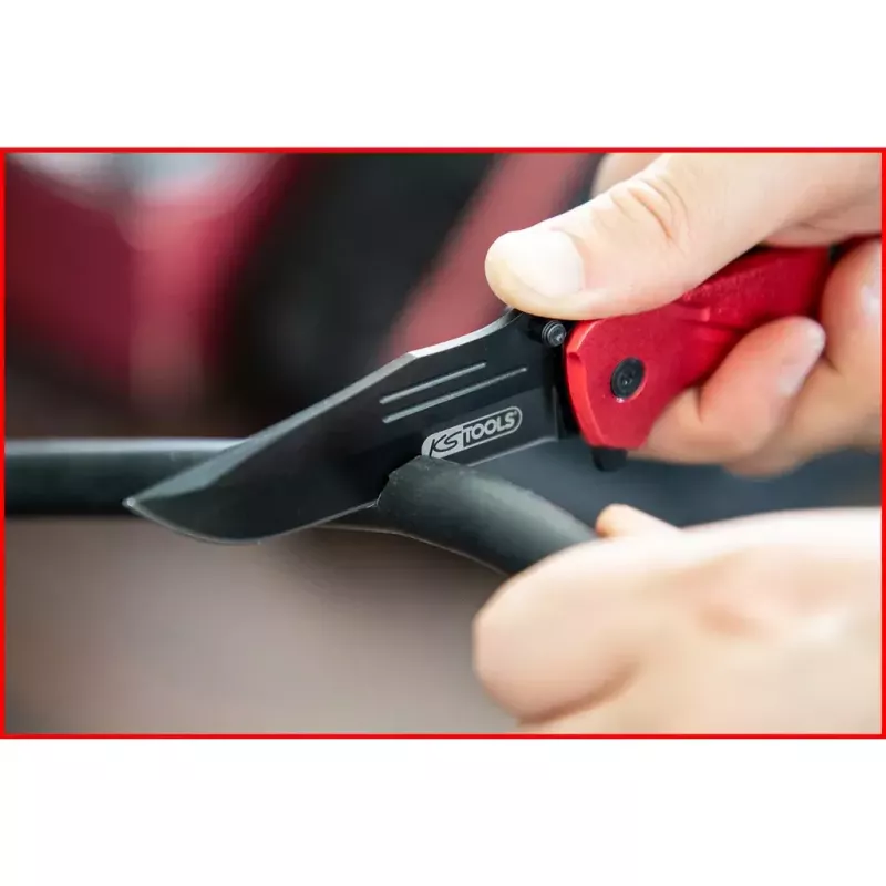 Nóż składany Camper/scout KS Tools 907.2220 czarno-czerwony